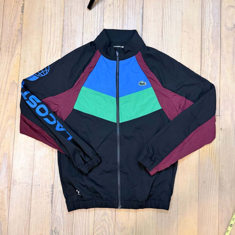 Lacoste Sport Daniil Medvedev Colorblock Tennis Track Jacket Black Bordeaux US S